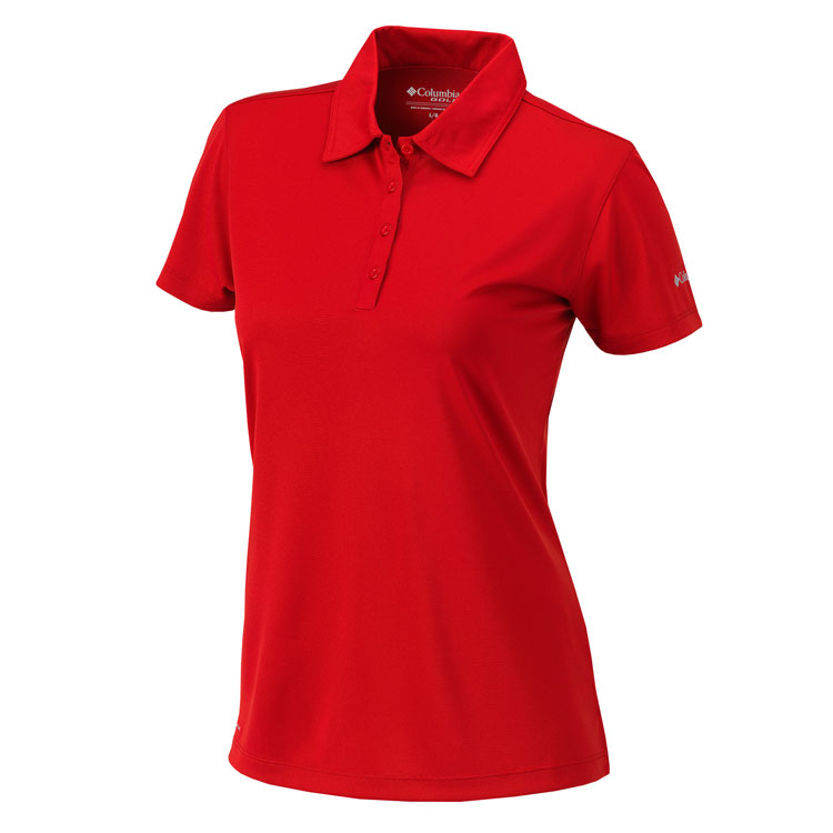 Men's Atlanta Braves Columbia Red Omni-Wick Post Round Polo