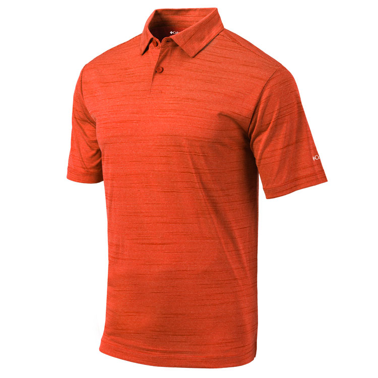 Men's Houston Astros Columbia Orange Golf Club Invite Omni-Wick Polo