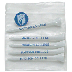 Golf Tee Polybag Combo Pack with (5) 2 3/4 Inch Tees and (1) Ball Marker