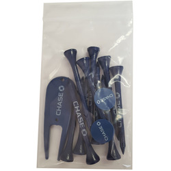 Golf Tee Polybag Combo Pack with (10) 3 1/4 Inch Tees, (2) Ball Marker and (1) Divot Tool