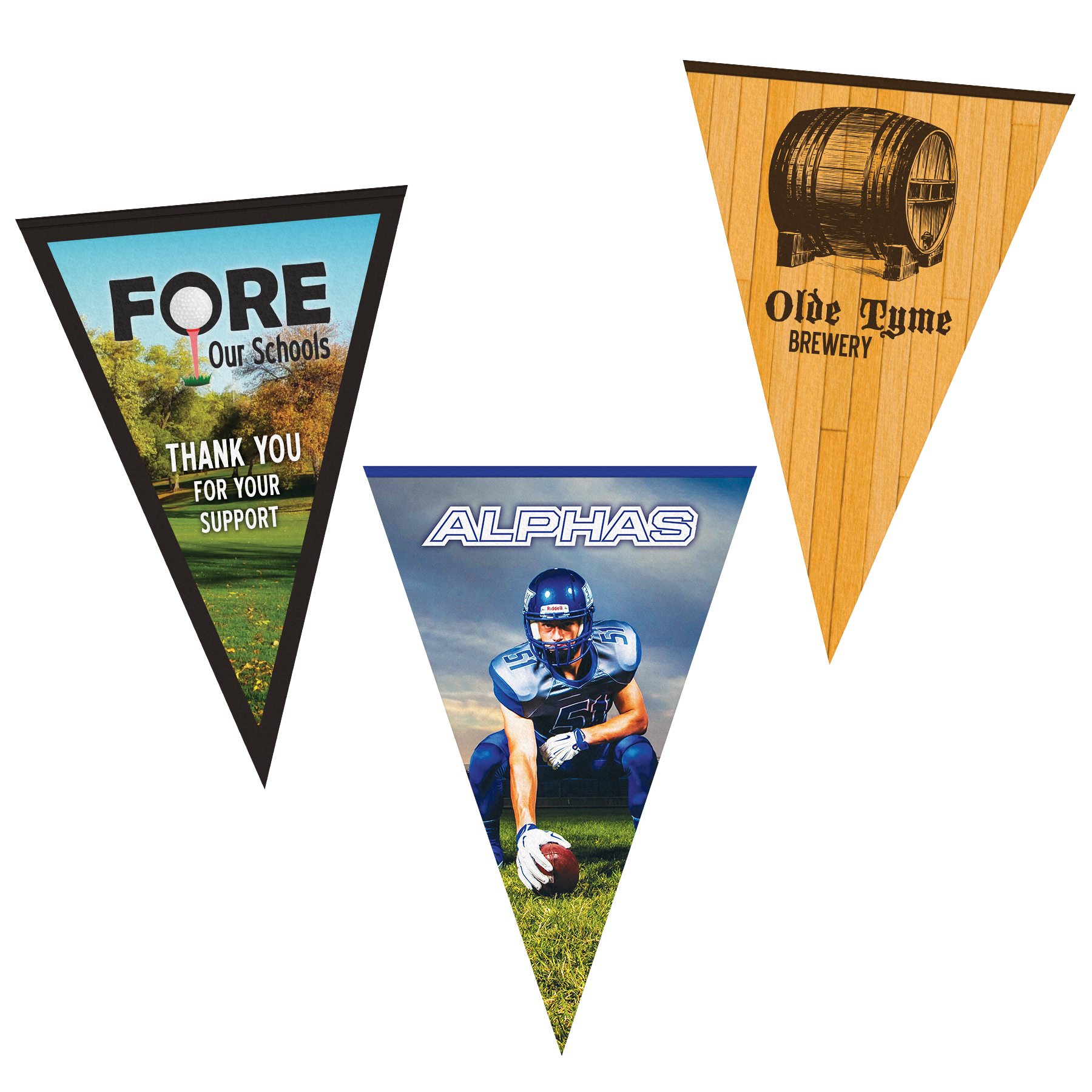 24 X 36 Vertical Triangle Shaped Felt Banner