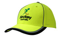 Luminescent Safety Cap with Reflective Piping/Stripes on Crown & Peak