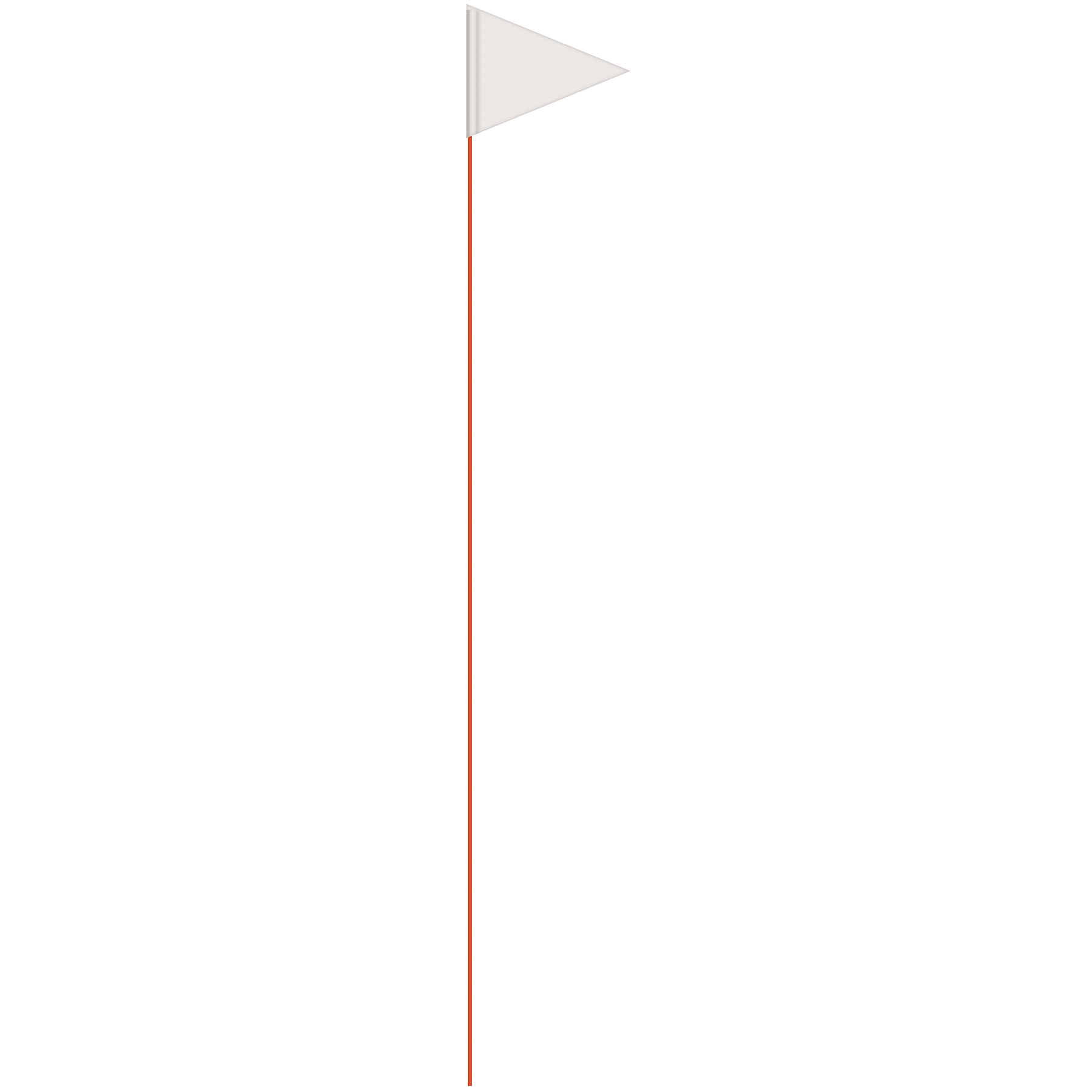 Solid Color White Pennant Field Flag w/Orange Staff