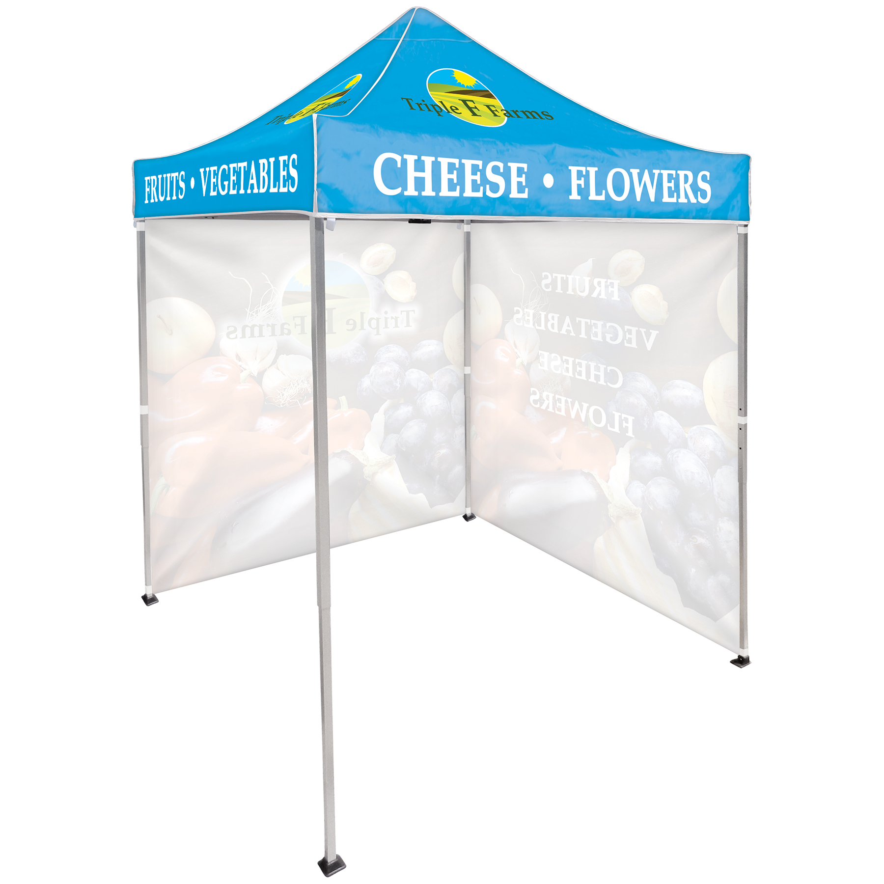 6.5' Square Canopy Tent With 2 Full Single Sided Walls