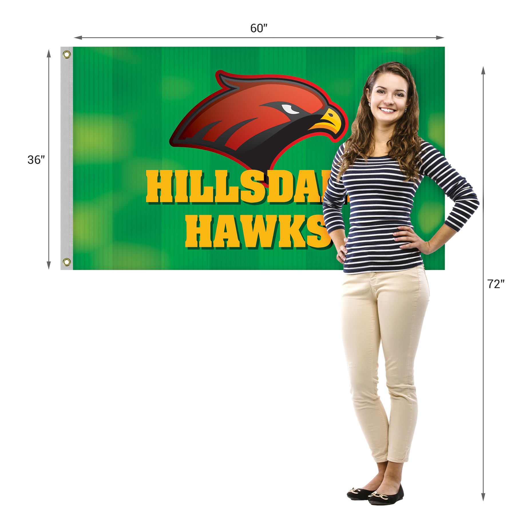 3' x 5' Promotional Polyester Single Reverse Flag