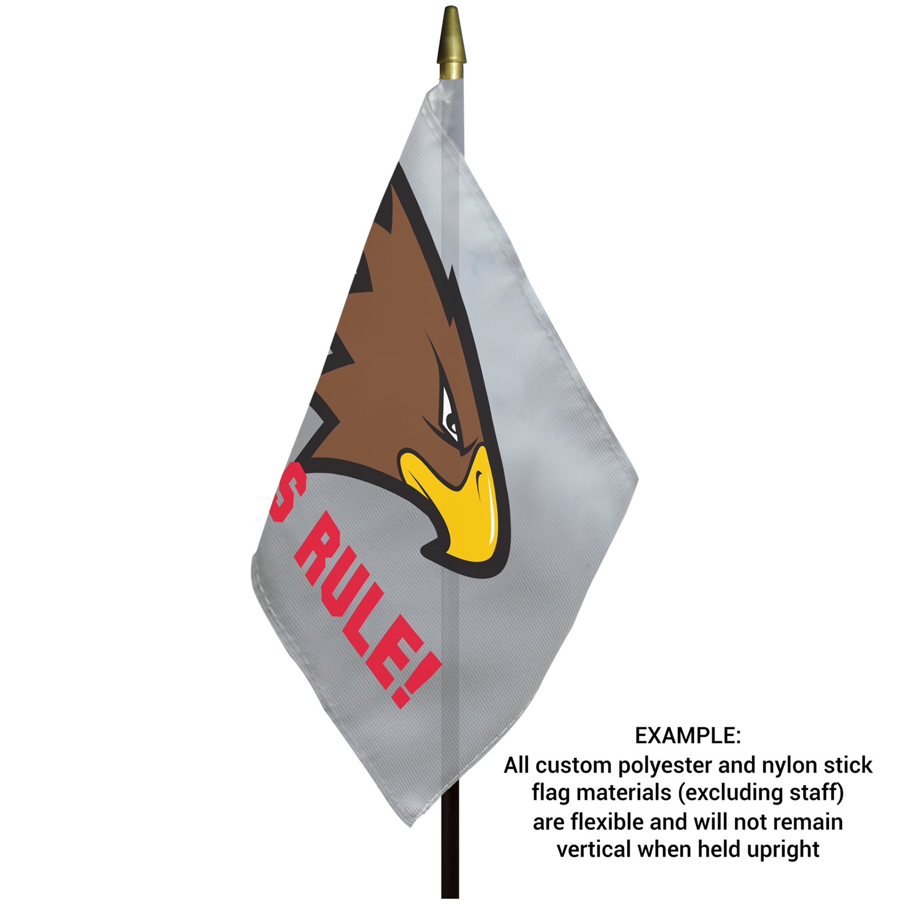 8" x 12" Single Reverse Polyester Stick Flags