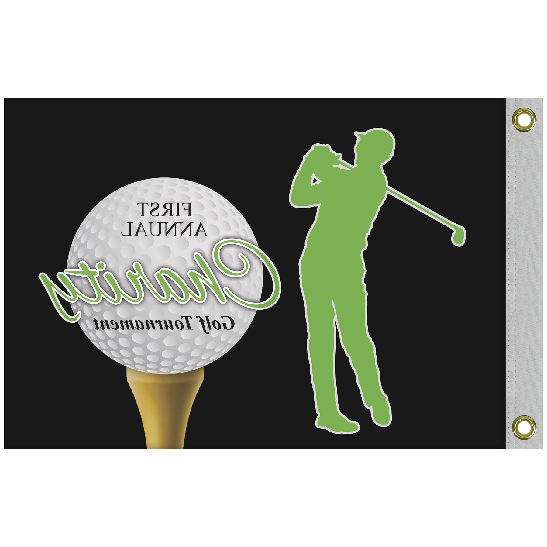 24 Hour 14" X 20" Single Reverse Golf Flag with Heading and Grommets