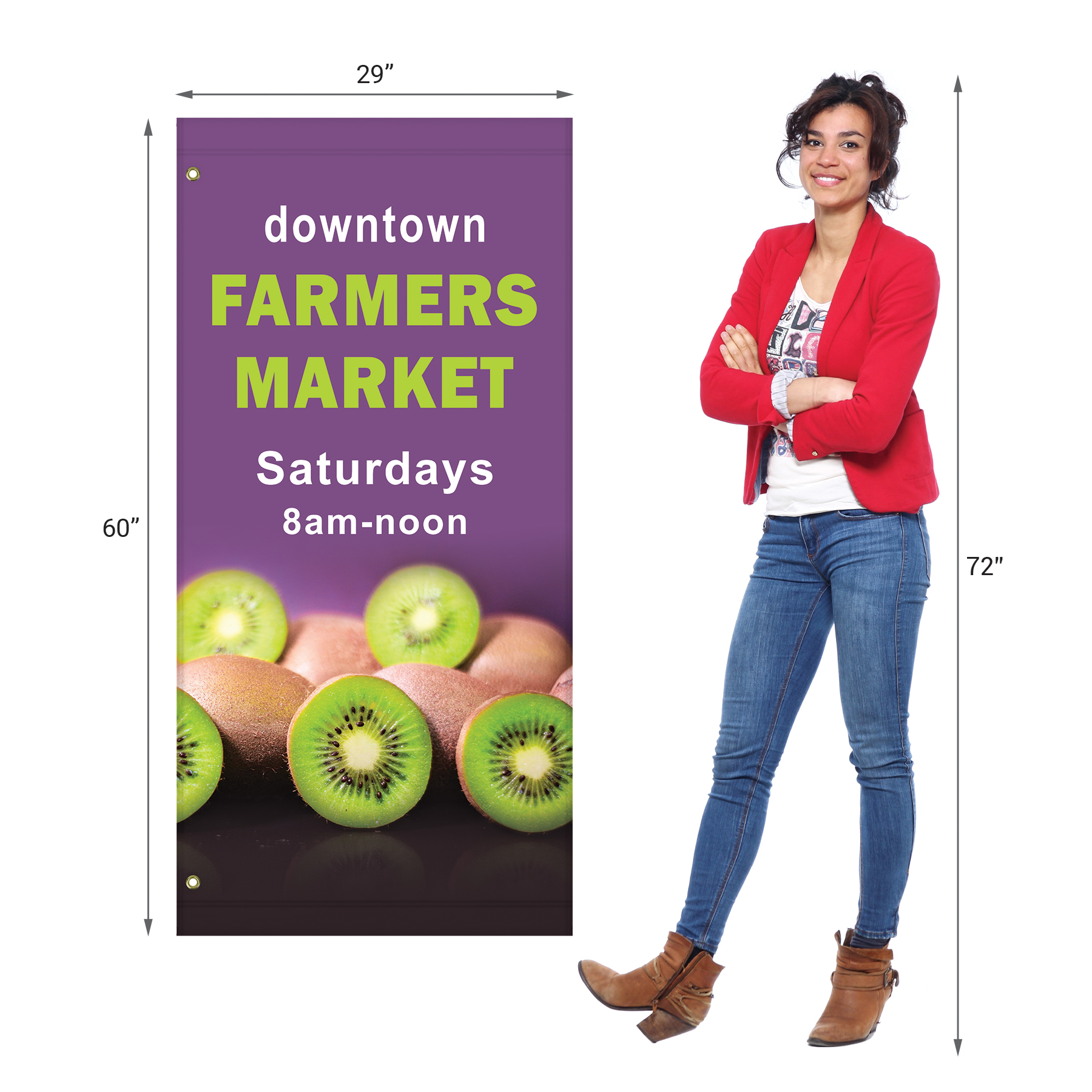 60" x 29" Custom Polyester Avenue Banner