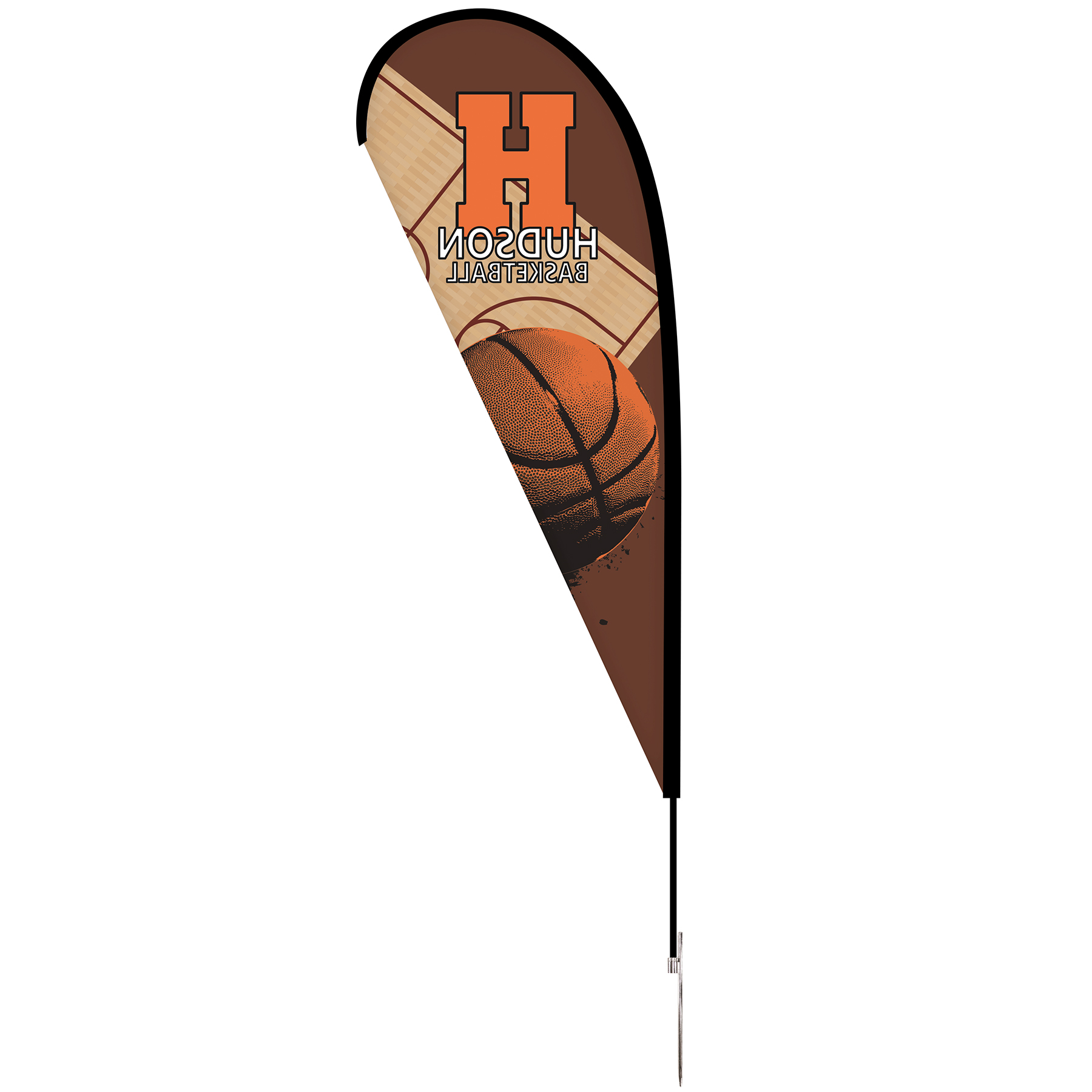 48 - Hour 6' Single Reverse Teardrop Banner With Hardware Set