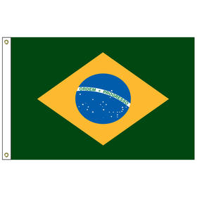 brazil 6' x 10' outdoor nylon flag w/ heading & grommets