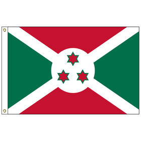 burundi 6' x 10' outdoor nylon flag w/ heading & grommets