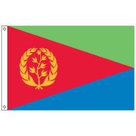 eritrea 6' x 10' outdoor nylon flag w/ heading & grommets