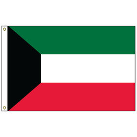kuwait 6' x 10' outdoor nylon flag w/ heading & grommets