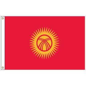 kyrgyzstan 6' x 10' outdoor nylon flag w/ heading & grommets
