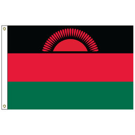 malawi 6' x 10' outdoor nylon flag w/ heading & grommets
