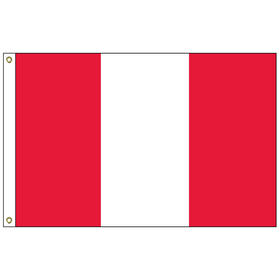 peru 6' x 10' outdoor nylon flag w/ heading & grommets