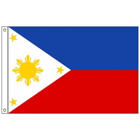philippines 6' x 10' outdoor nylon flag w/heading & grommets