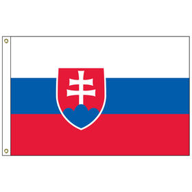 slovakia 6' x 10' outdoor nylon flag w/ heading & grommets