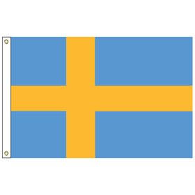 sweden 6' x 10' outdoor nylon flag w/ heading & grommets