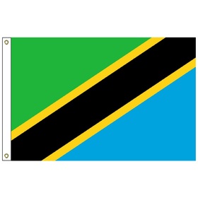 tanzania 6' x 10' outdoor nylon flag w/heading & grommets