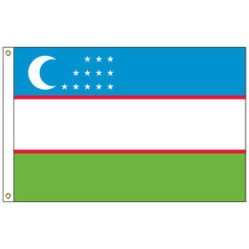 uzbekistan 6' x 10' outdoor nylon flag w/ heading & grommets