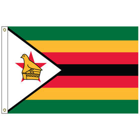 zimbabwe 6' x 10' outdoor nylon flag w/ heading & grommets