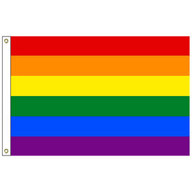 rainbow 4' x 6' outdoor nylon flag w/ heading & grommets