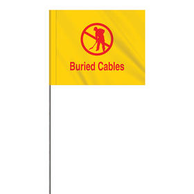 1-Color 4 x 5" Custom Marking Flag with 36" Wire Staff