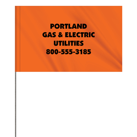 1-Color 5 x 8" Custom Marking Flag with 30" Wire Staff