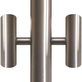 silver flagpole tunnel lights - for 12" diameter pole