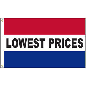 lowest prices 3' x 5' message flag with heading and grommets