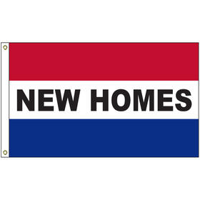 new homes 3' x 5' message flag with heading and grommets