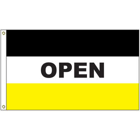 open 3' x 5' message flag with heading and grommets