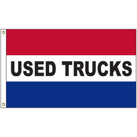 used trucks 3' x 5' message flag with heading and grommets