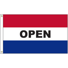 Open 3' x 5' Message Flag with Heading and Grommets