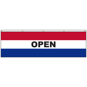 open 3' x 10' message flag with heading and grommets