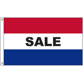 sale 3' x 5' message flag with heading and grommets