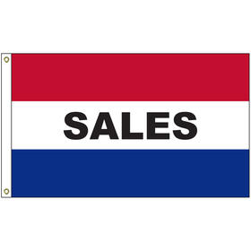 sales 3' x 5' message flag with heading and grommets