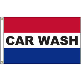 car wash 3' x 5' message flag with heading and grommets