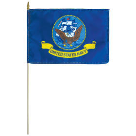 navy 12" x 18" staff-mounted polyester