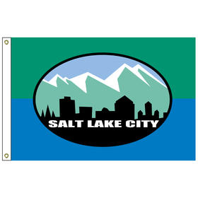 10' x 15' salt lake city nylon flag w/ heading & grommets