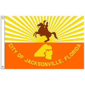 4' x 6' jacksonville nylon flag w/ heading & grommets