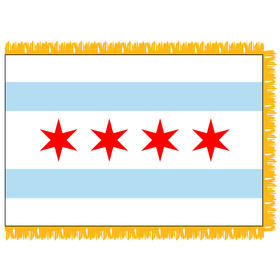 3' x 5' chicago polyester flag w/ pole sleeve & fringe