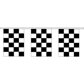 9" x 12" black & white checkered 4 mil. 30' pennant strings