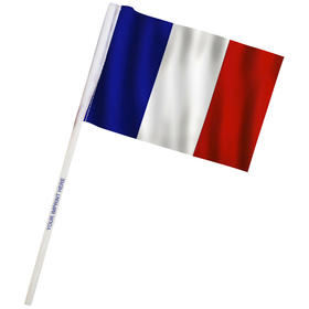 4" x 6" France Imprinted Staff Polyester Stick Flags