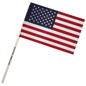 4" X 6" U.S. Cotton Flag on Imprinted 10" Wooden Staff