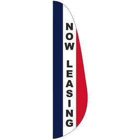 3' x 12' message feather flag - now leasing