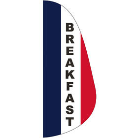 3' x 8' message feather flag - breakfast
