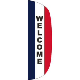 3' x 10' Message Flutter Flag - Welcome