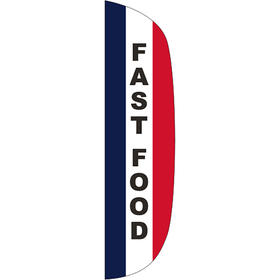 3' x 15' message flutter flag - fast food